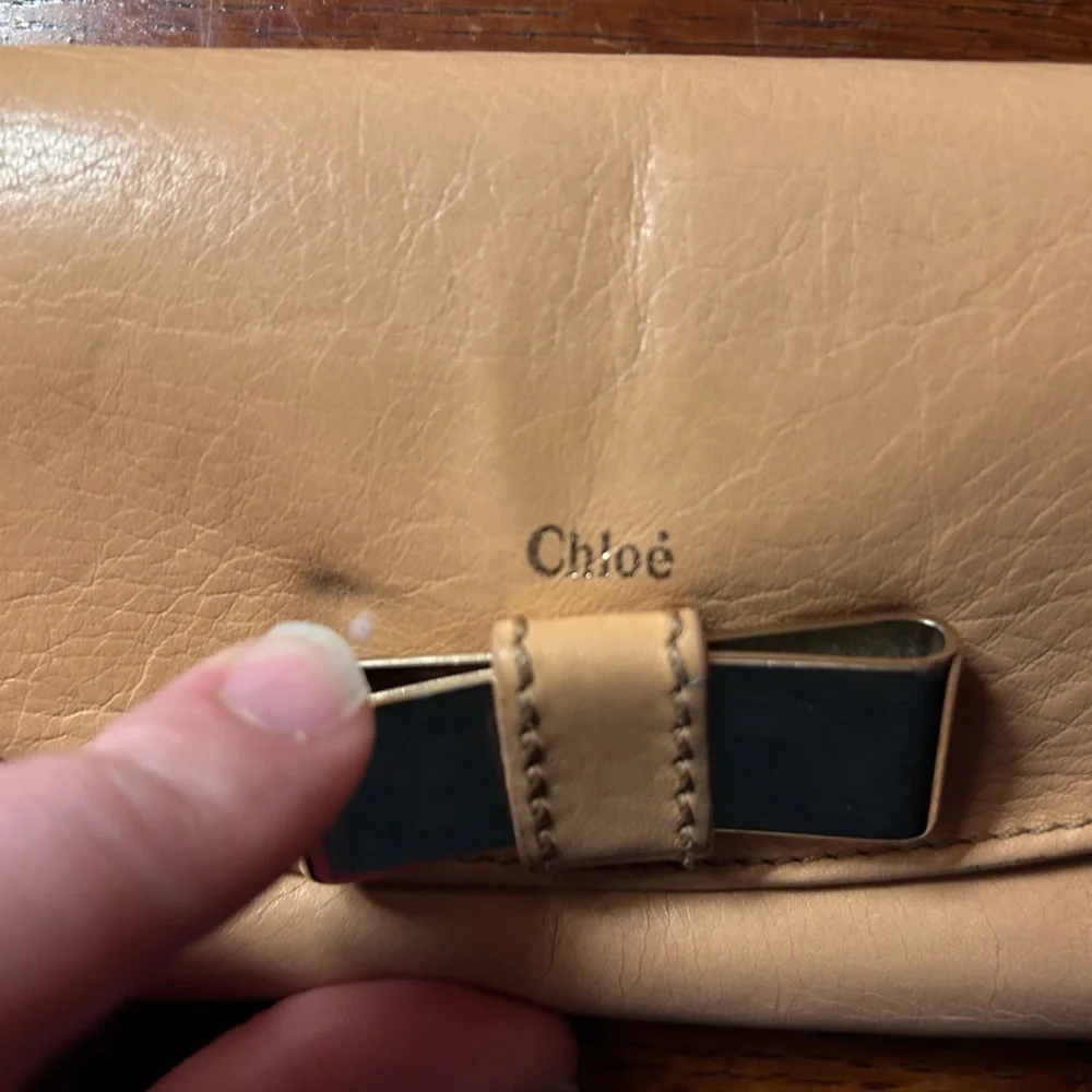 Chloé Nude Leather Long Wallet –  Luxury – Soft Leather, Gold-Tone Hardware